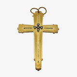 Large 24K Gold over Anodized Silver Cross with Diamonds