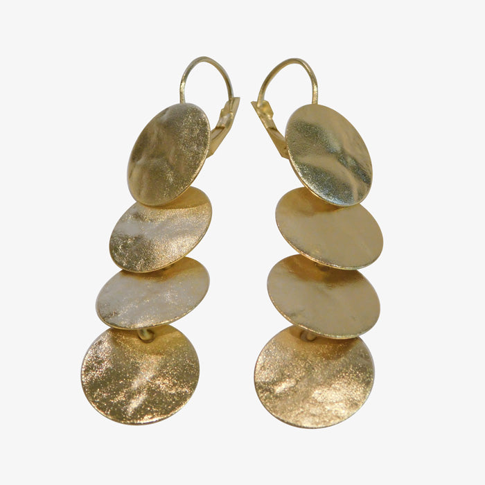 14K Gold over Bronze Disc Earrings Penelope's of Greece