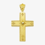 18K Solid Yellow Gold Cross