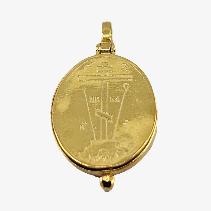 24K Gold plate over Silver Madonna Pendant