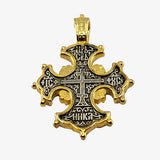 24K Gold plate over Silver Byzantine Cross