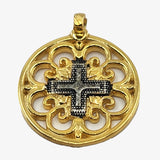 24K Gold plate over Silver Byzantine Pendant