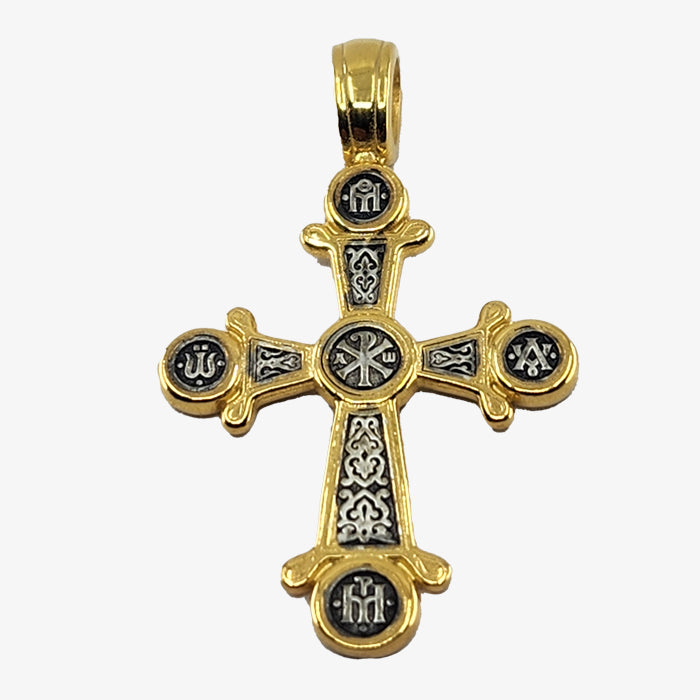 24K Gold plate over Silver Orthodox Cross