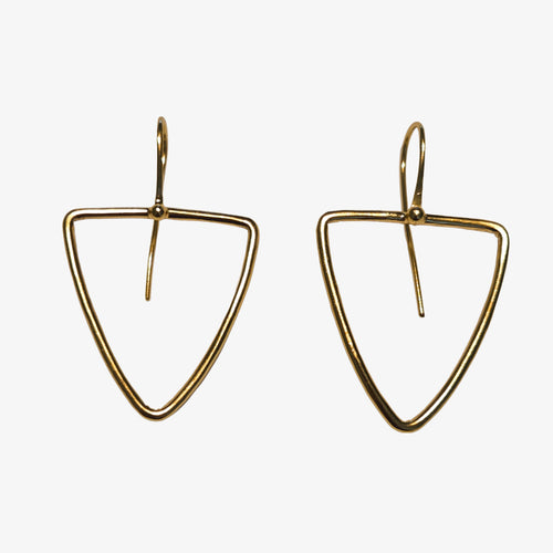 18K Gold over Silver Triangle Earring