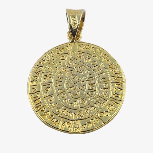 14K Solid Gold Solid Cretan Calendar Pendant