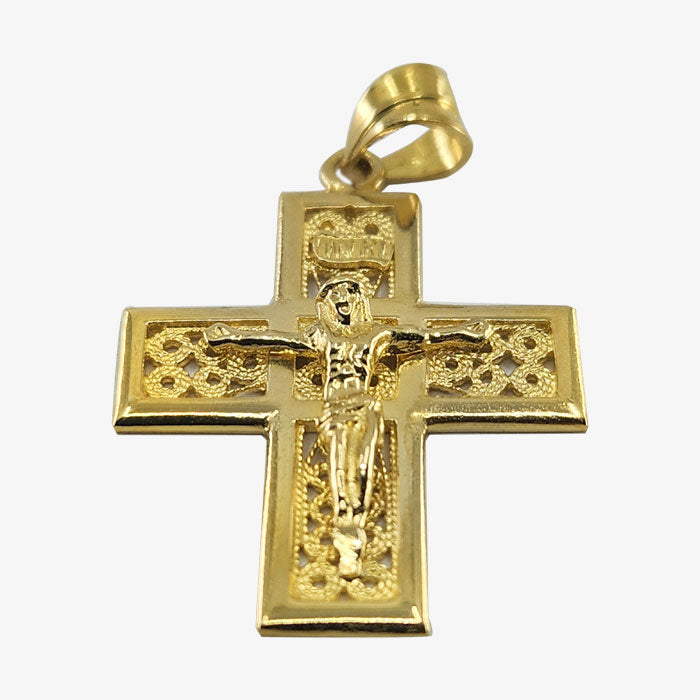 18K Gold Crucifix Cross