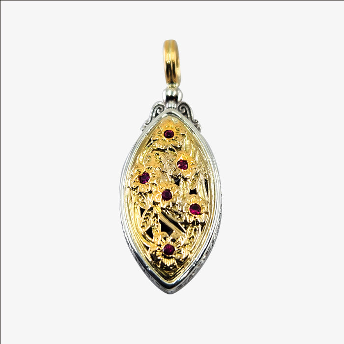 Sterling Silver, 18K Gold and Ruby Harmony Pendant