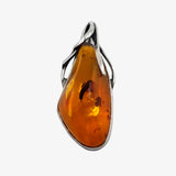 925 Sterling Silver Pendant with Amber Stone