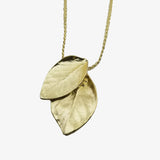 14K Gold Plated Double Leaf Necklace
