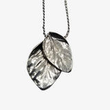 Silver Double Leaf Necklace
