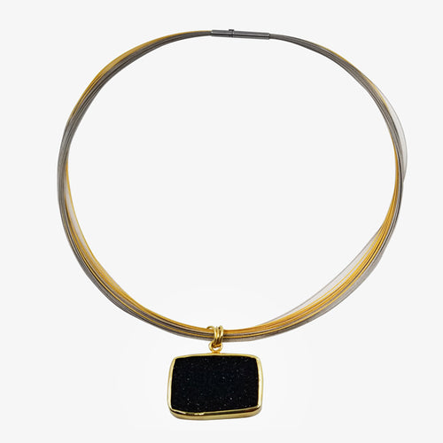 Black Onyx Druzy Pendant