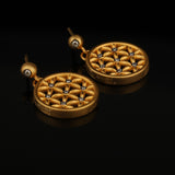 24K Yellow Gold over Silver Earrings with Diamonds