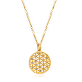 24K Yellow Gold over Silver Necklace with Diamonds