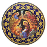 Wood Round Nativity Icon
