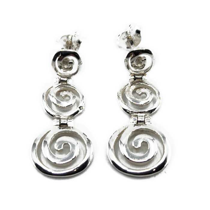 Key Ear Sorter Sterling Silver Round Greek Key Earrings – Penelope's of Greece