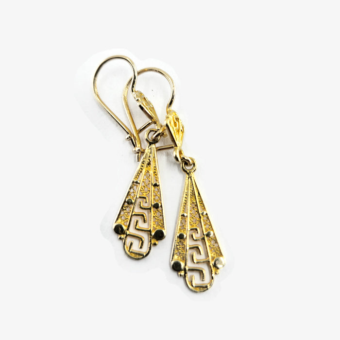 18K Gold Greek Key Earrings