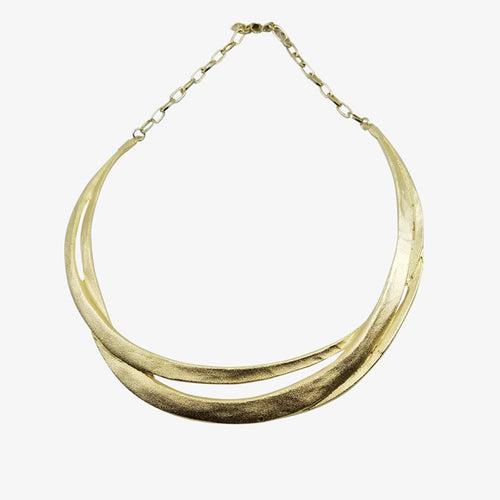 14K Gold over Bronze Necklace Matte finish