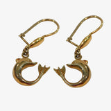 14K Gold Dolphin Earrings