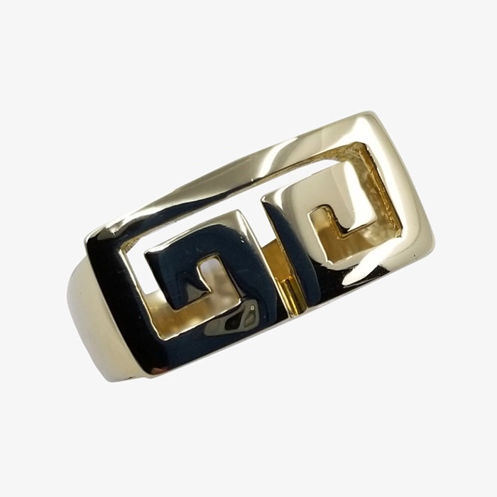 Solid 18K Gold Greek Key Ring
