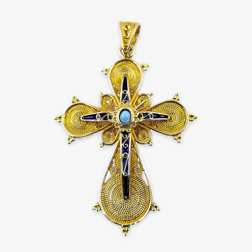 18K Gold Filigree Style Cross