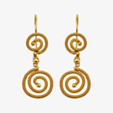 18K Solid Yellow Gold Wire Wrap Earrings
