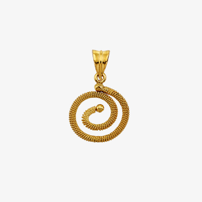 18K Solid Yellow Gold Wire Wrap Pendant