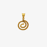 18K Solid Yellow Gold Wire Wrap Pendant