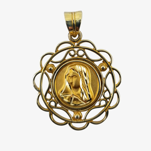 14K Yellow Gold Madonna Pendant