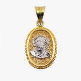 14K Yellow and White Gold Christ Pendant