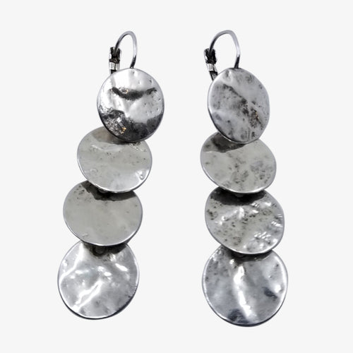 14K Gold or Sterling Silver 4-Disc Earrings