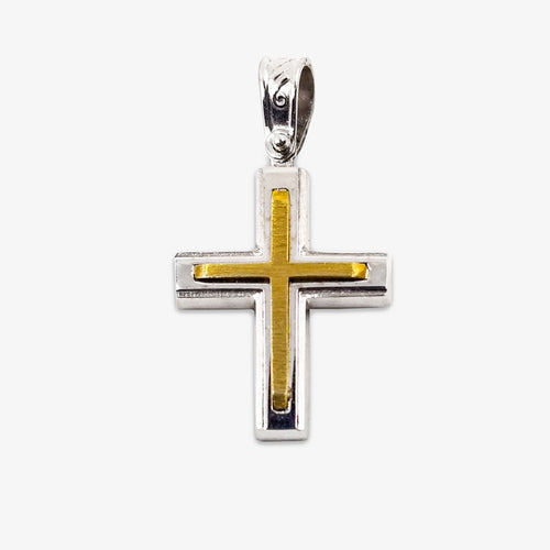 14K Yellow/White Gold Cross