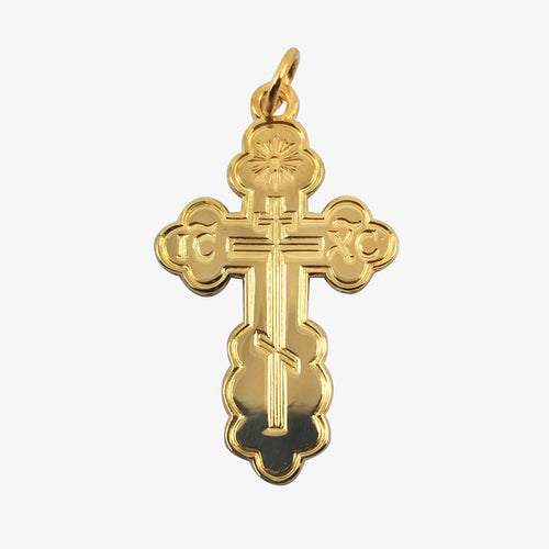 24K Gold over Silver 3 Bar Cross