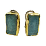18K Gold and Aquamarine Earrings