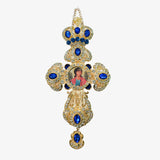 St Michael Blue Enameled Jeweled Wall Cross