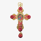 Enameled Jeweled Wall Cross / St Michael