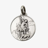 Sterling Silver St. Michael Pendant, Matte Finish