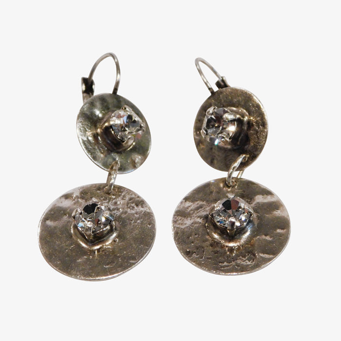 Sterling Silver over Bronze Swarovski Crystal Earrings