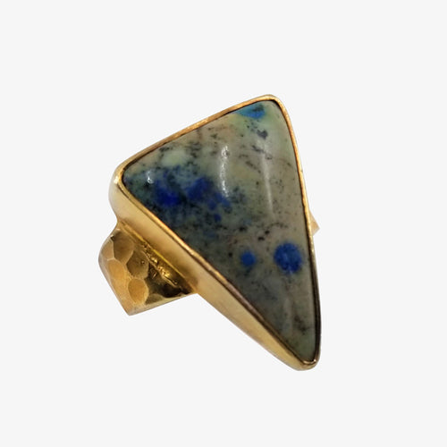 18K Gold over Silver Ring with Amazonite stone