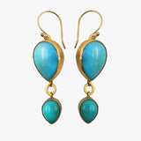 18K gold over Silver Earrings with Turquoise stones