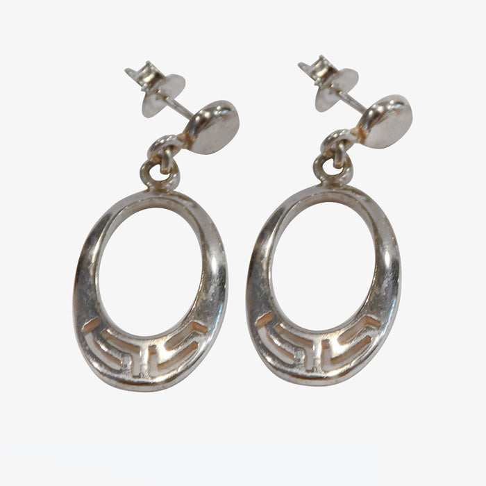 Sterling Silver Greek Key Earrings
