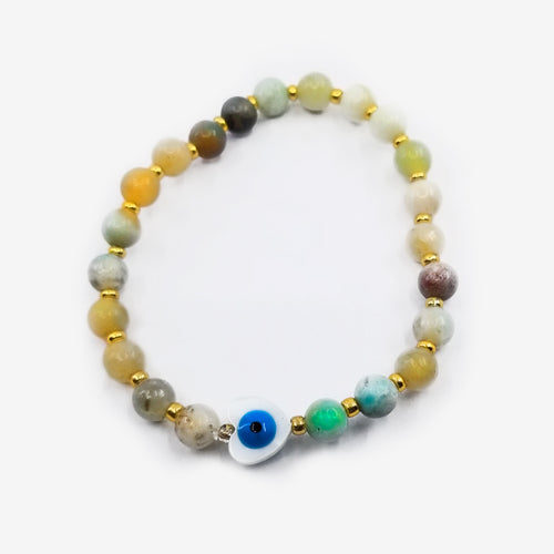 Gold Plated Beaded Eye Bracelet