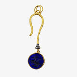 24K Yellow Gold and Lapis Pendant