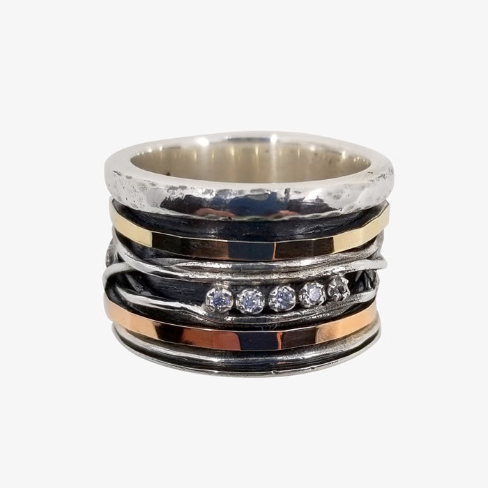 Sterling Silver and 10K Gold Band Ring