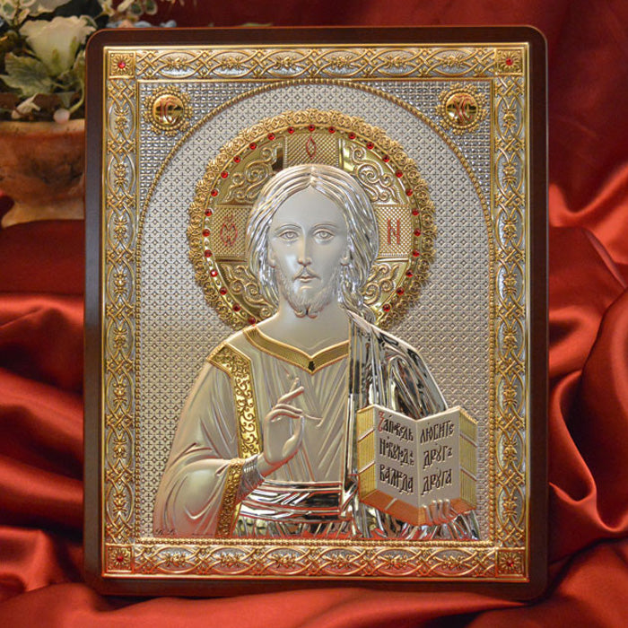 Italian Silver Greek Orthodox Pathocrator Christ
