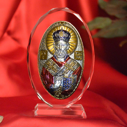 Italian Silver Greek Orthodox Saint Nicholas Icon (2 Versions)