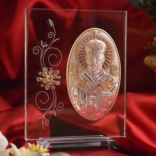 Italian Silver Greek Orthodox Saint Nicholas Icon (2 Versions)