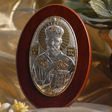 Italian Silver Greek Orthodox Saint Nicholas Icon (2 Versions)