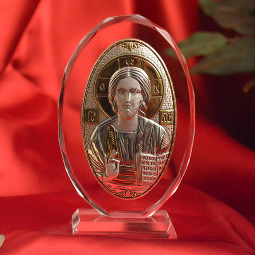 Italian Silver Greek Orthodox Christ Icon (2 Styles)