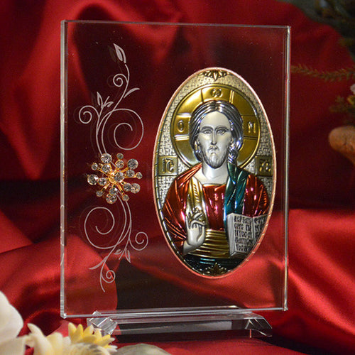 Italian Silver Greek Orthodox Christ Icon (2 Styles)