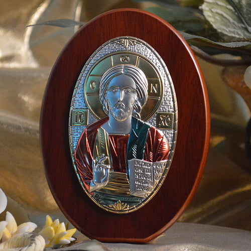 Italian Silver Greek Orthodox Christ Icon (2 Styles)